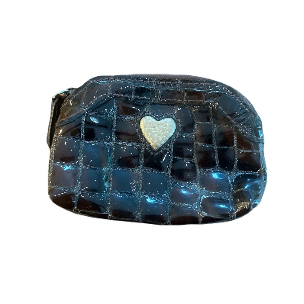 Brighton Brown Alligator-Print Coin Purse with Heart Accent